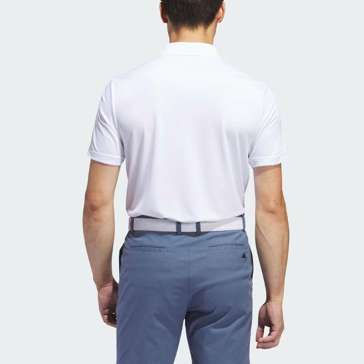 Adidas Performance Polo Shirt Solid Color Logo Short Sleeve Men tops White IQ2939