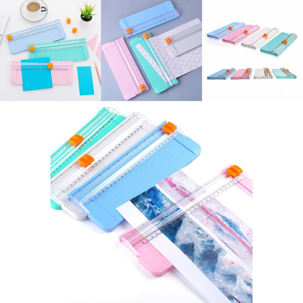 Kompakter und stilvoller Schiebe-Mini-Papiercutter, tragbar, mit Lineal für präzise Schnitte