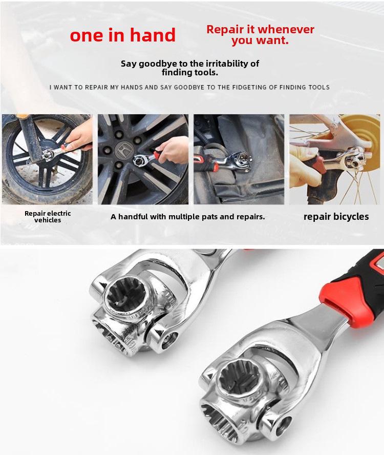 Multifunctional 52-in-1 Universal Socket Wrench with 360° Rotating Multi-Head