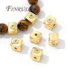 8mm Čtvercové Distanční Korálky Náramky Pozlacené 18K Zlatem, Oddělovač Korálků, Šperky pro Náhrdelníky