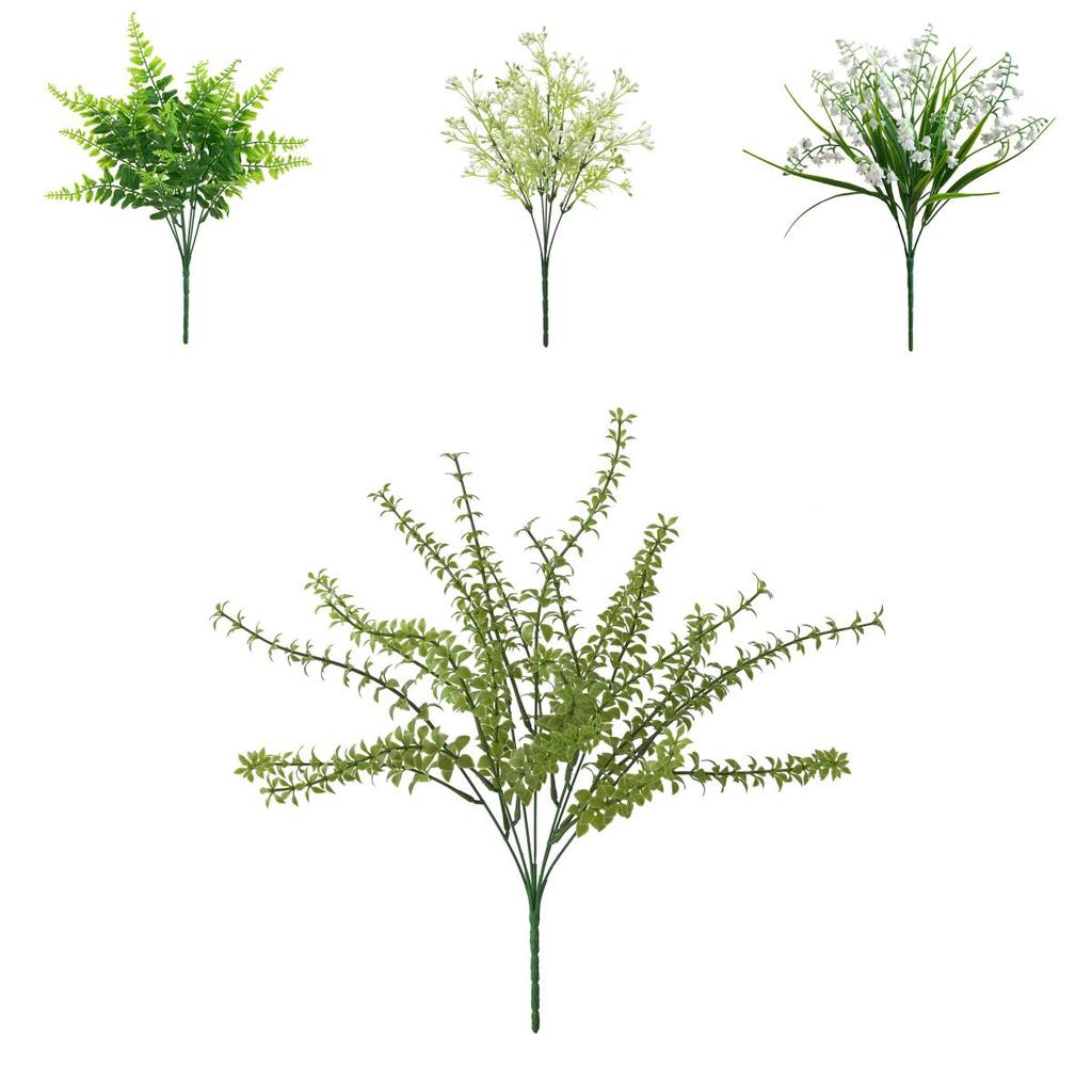 Faux Plant Wall Decor With Silk Grass Bundles For Indoor Home Decoration