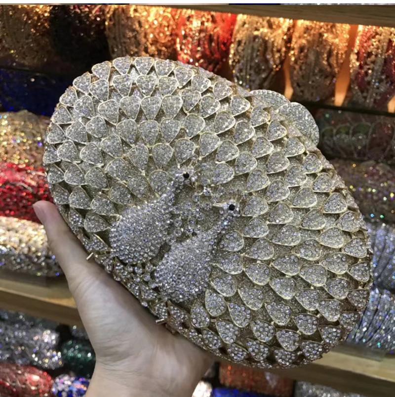 White Diamond Blue Purse For Lady Crystal Evening Clutch Bag 100% Handmade Rhinestone Women Party Mini Minaudiere Bag