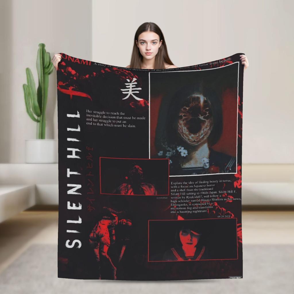 Silent Hill Horror Movie Games Super Soft Blankets Plush Bedding Throws Comfortable Couch Chair Flannel Bedspread Sofa Bed Cover
