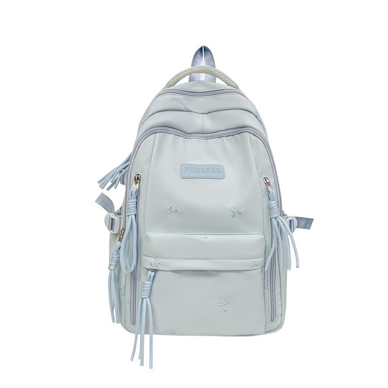 Schoolbag College Style School Bag Women's High Value 1011 New Large Capacity Bow Backpack Junior High School Student Backpack