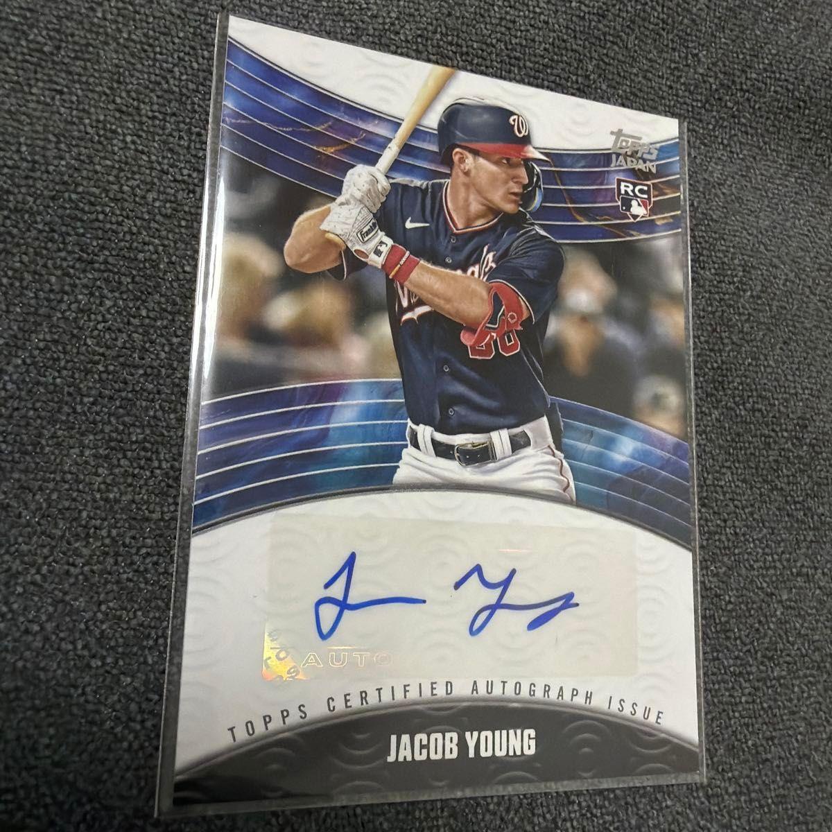 Used JACOB YOUNG Topps Japan RC Autographed Card MLB
