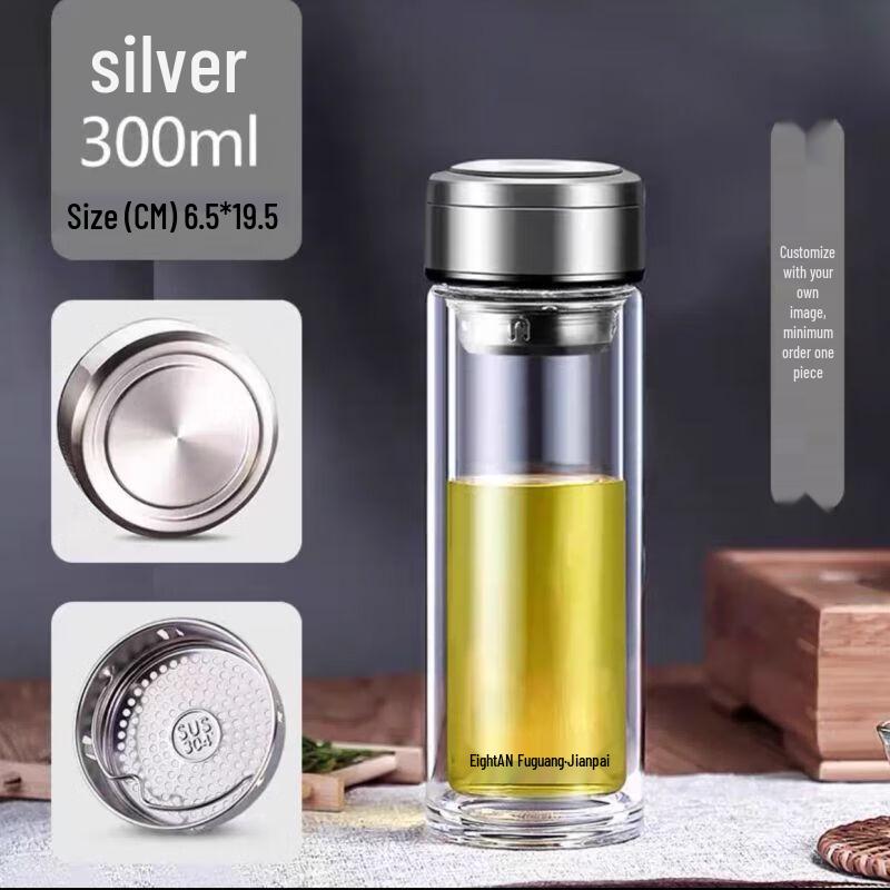 Fuguang Portable Double-Wall Glass Tea Infuser Bottle