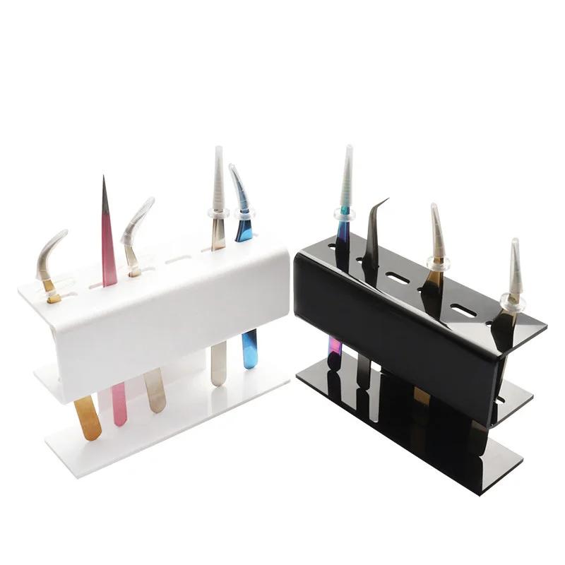 Acrylic Eyelash Tweezers Storage Holder Stand 6 Holes Convenient Tweezers Stand Shelf Hold Lash Extension Women Makeup Tools