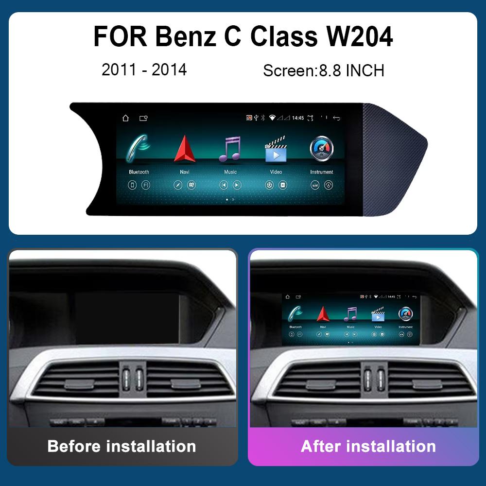 8.8 Inch for Mercedes Benz C Class W204 2011-2014 NTG 4.5 System Android Car Radio Multimedia Player GPS HD Touch Screen GPS