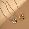 Titanium Steel Geometric U Necklace Women Light Luxury Niche Design Simple Clavicle Chain