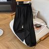 Plus Size Women's High-Waisted Loose Fit Nine-Point Straight-Leg Pants for Spring and Summer