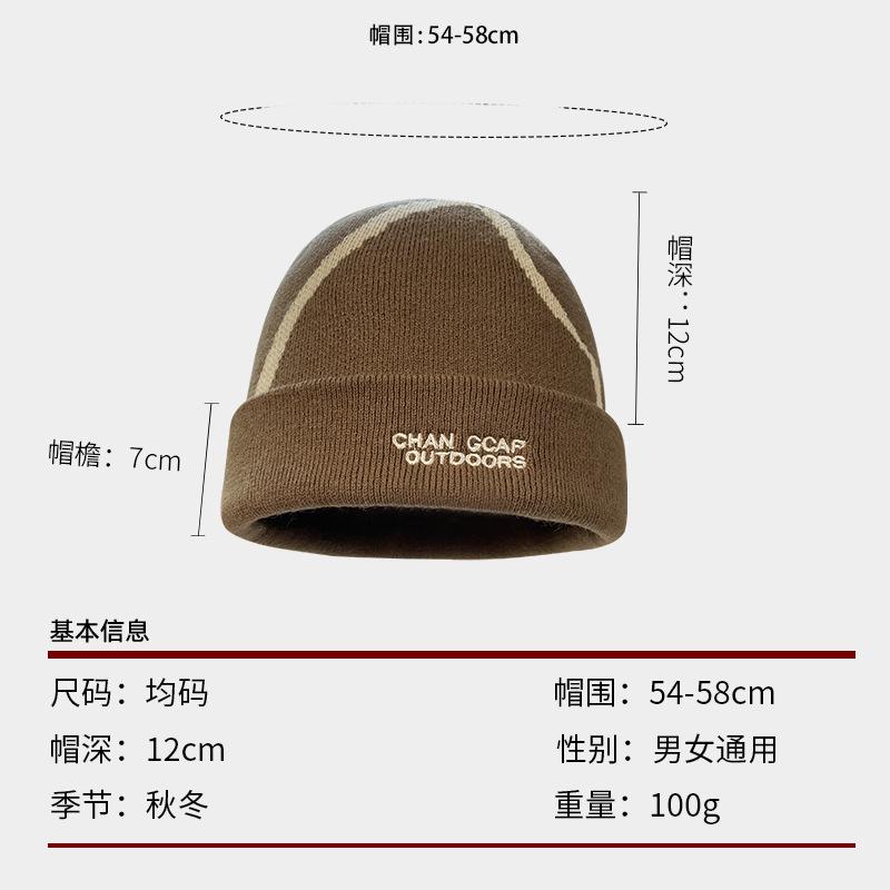 Mountaineering Wool Hat Women's Autumn and Winter Outdoor Warm Knitted Ear Protection Cold Hat Big Head Circumference Mountain Climbing Cold Protectio