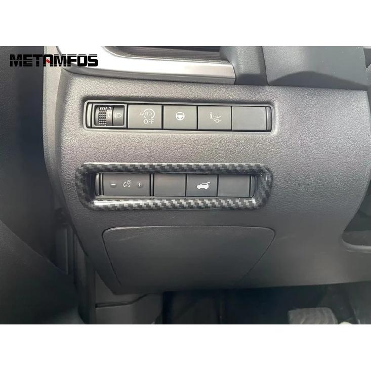 Interior Accessories For Nissan Qashqai J12 -2024 2025 Carbon Fiber Head Light Lamp Adjust Switch Cover Trim Car Styling