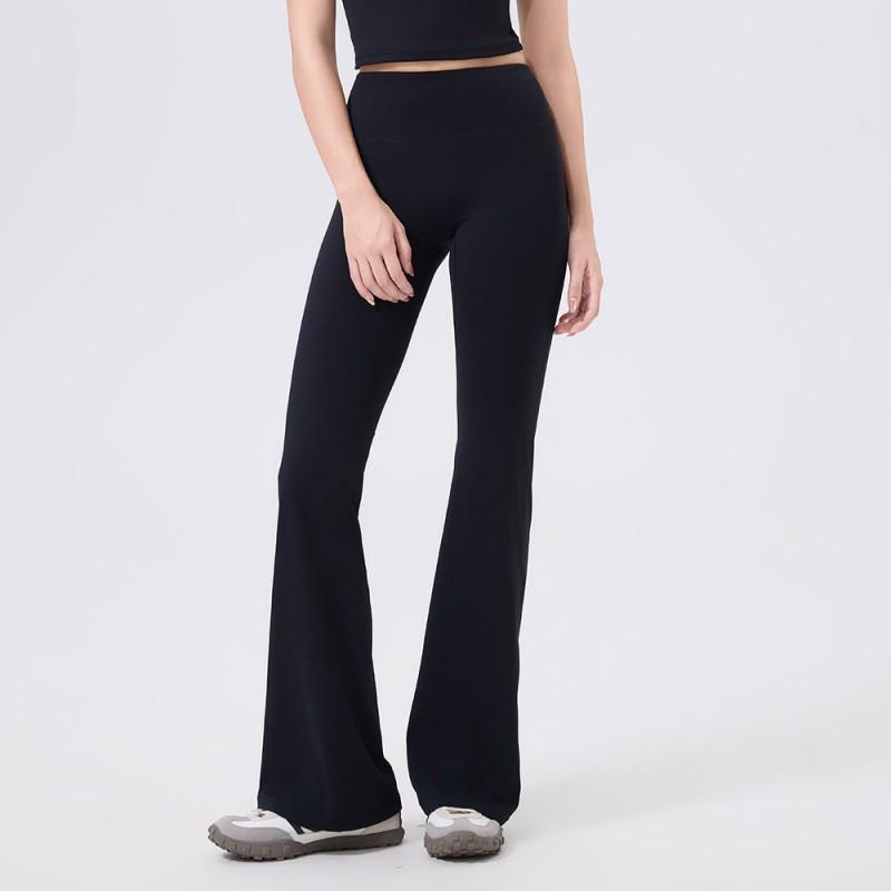 High-Waisted Butt-Lifting Yoga Leggings With Deep V Waistband Stretchy Flared Fitness Pants Women