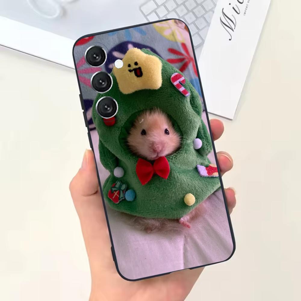 Cute Mouse Rat Hamster Phone Case For Samsung Galaxy A13,A21s,A22,A31,A32,A52,A53,A71,A80,Soft Black Shell