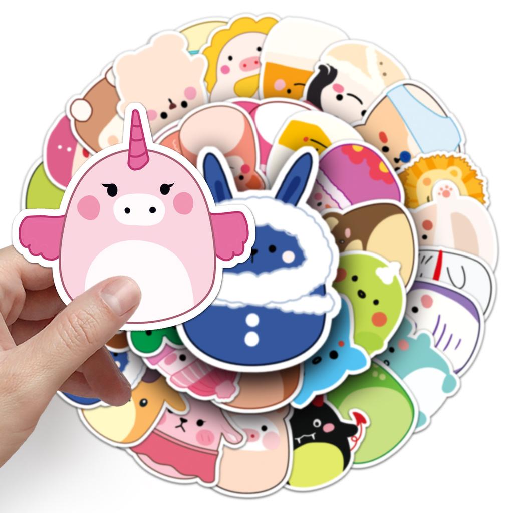 50 de păpuși graffiti desene animate pictate manual autocolante drăguțe originale DIY autocolant pentru valiză pentru ceașcă de apă, rezistent la apă
