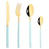 4pcs Pink Gold Dinnerware Set Stainless Steel Tableware Set Home Kitchen Eating Utensils Knife Fork Spoon Cutlery Set