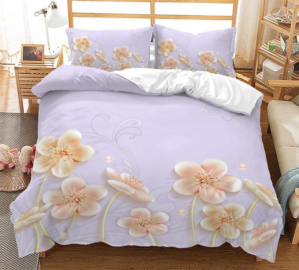 Spring Flower Duvet Cover King Size Double Bed Pink Cherry Blossom Bedding Set for Girls Teens Adults Room Decoration 3 Pcs