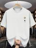 Unisex Cotton Tee Astronaut Planet Chest Graphic Print Loose Breathable Summer Crew Neck Casual Street T Shirt Unisex Daily Wear
