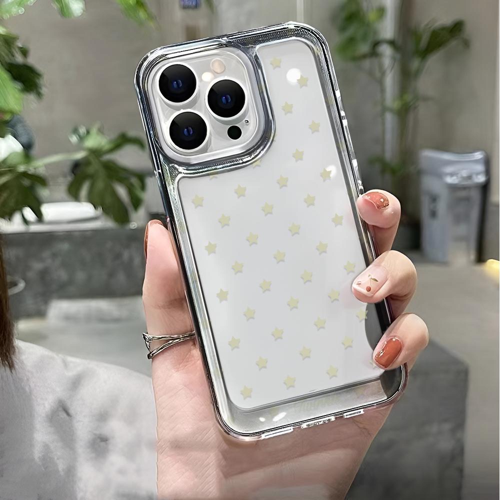 Phone Case for iPhone 17 Air 16 15 14 Plus 13 12 11 Pro Max Yellow Stars Ultra Thin Soft Phone Case Cover Funda