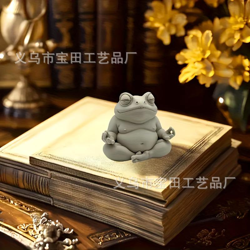 Zen Frog Ornament New Meditation Frog Home Decoration Resin Handicraft Ornament