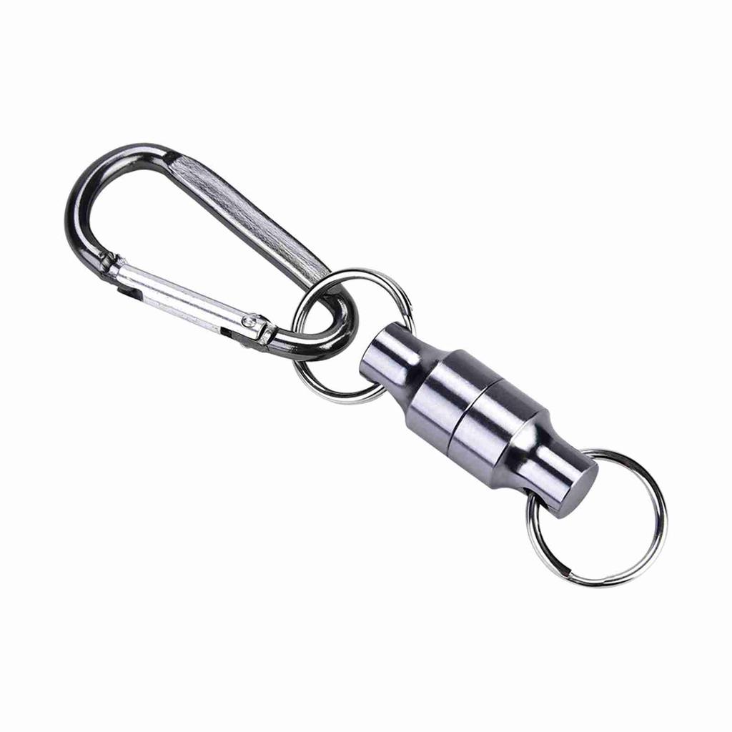 Magnet Buckle Fly Fishing Magnetic Net Release Clip Hanging Holder Lanyard Clip(Single, Silver)