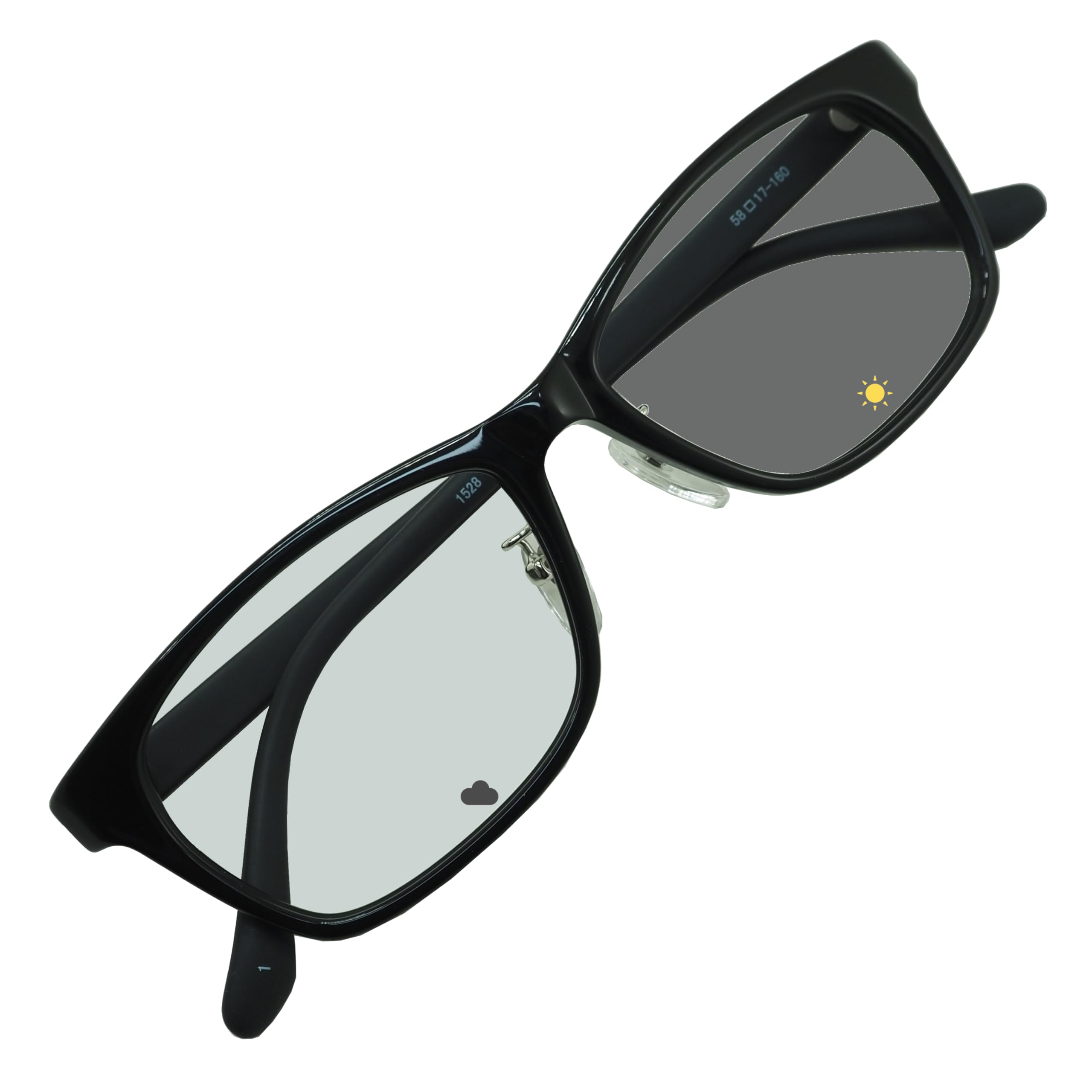 

LY1528HC King Size Polarized Photochromic Sunglasses with Wellington Nose Stylish Extra Wide Size 160mm UV Protection Smoke Polarized [OTC.web] Men s