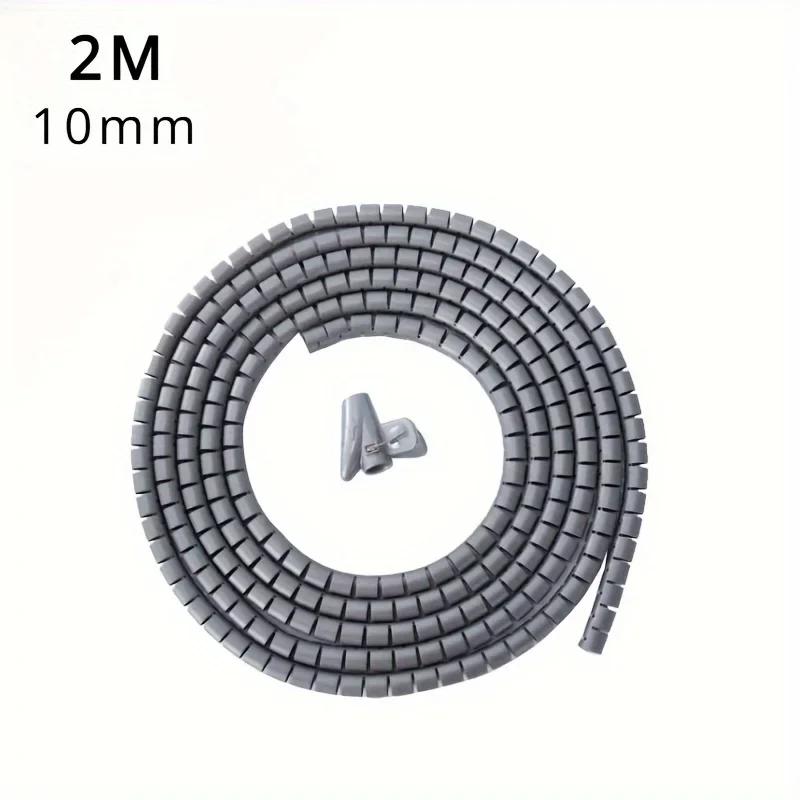 78.74 Inch Flexible Spiral Cable Protector Cable Organizer Computer Cable Protection Tube Clamp Finishing Management Tool 10 Mm