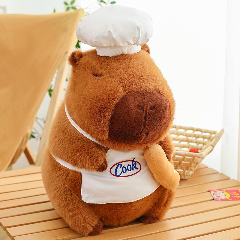 New Kapibara Plush Doll Capybara Throw Pillow Chef Capybara Party Pendant Doll Cute Gift