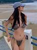 Women's Korean One-Shoulder Halter Backless High-Waist Slimming Tummy-Control One-Piece Swimsuit