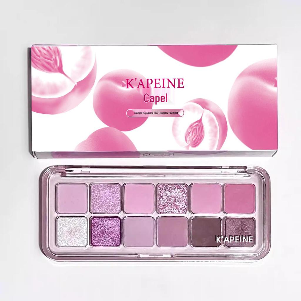 Kappel Twelve-Color Shimmer Matte Glitter Eyeshadow Palette - Dragon Fruit Pink Ink for Bold, Spicy Looks