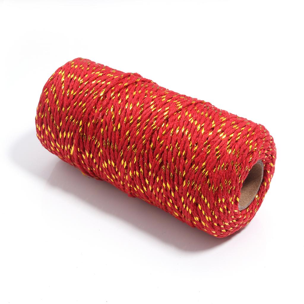 100M/Roll Cotton Cord Baker Twine Colorful Cotton Twine Macrame Cords String DIY Christmas Gifts Packing Home Textile Decoration