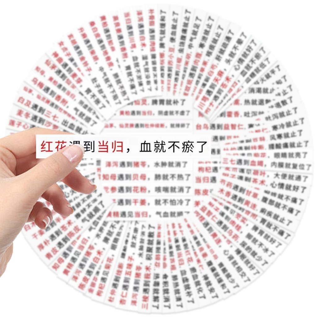 80 Interesting Texts Chinese Medicine with Graffiti Stickers Decorate Guitar Notebook Suitcase DIY Waterproof