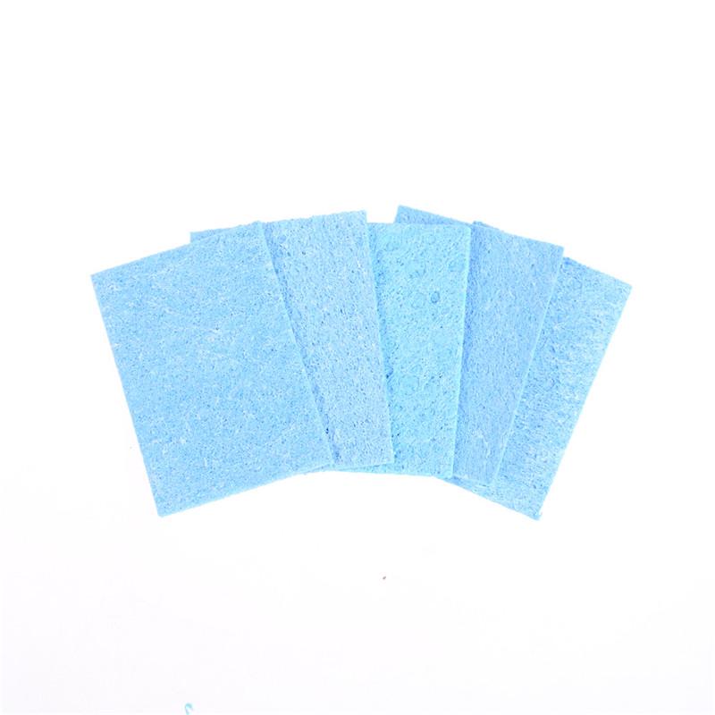 5Pcs 6Cm*6Cm Soldering Iron Solder Tip Welding Cleaning Blue Sponge Pads Tool