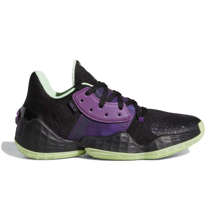 adidas Harden Vol. 4 J Atmungsaktive Niedrige Kinder-Basketballschuhe Schwarz Lila Jugendliche FV3038