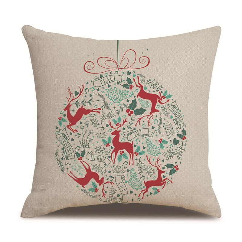 Christmas Single-sided Pillowcase Living Room Linen Car Pillowcase Sofa Pillowcase Bedside Cushion Cover