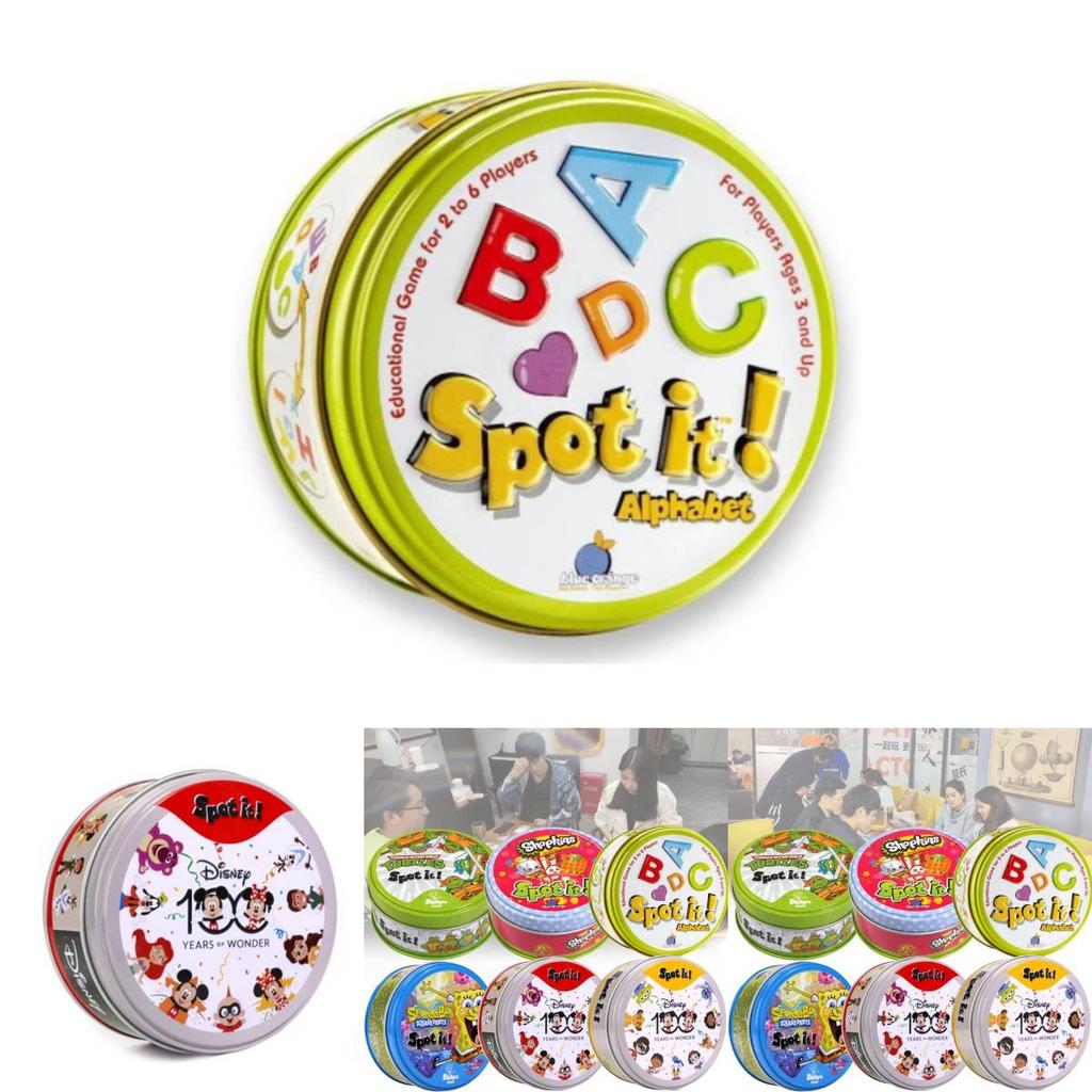 Familienspaß Kartenspiel Bunte Dobble-Karten Partyspiel für Kinder Erwachsene