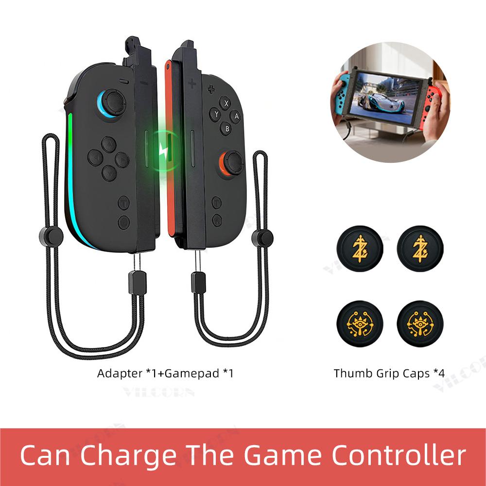 Magnetic RGB Joycons Game Controller for Switch 2 Joypad with Wrist Strap NS2 Gaming Joycon Lanyard Grip Switch Accessories