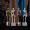 Skeleton Figurine Set - Full Body & Skull Collectibles with LED Light, Gothic Desktop Decor for Office, Living Room & Bedroom