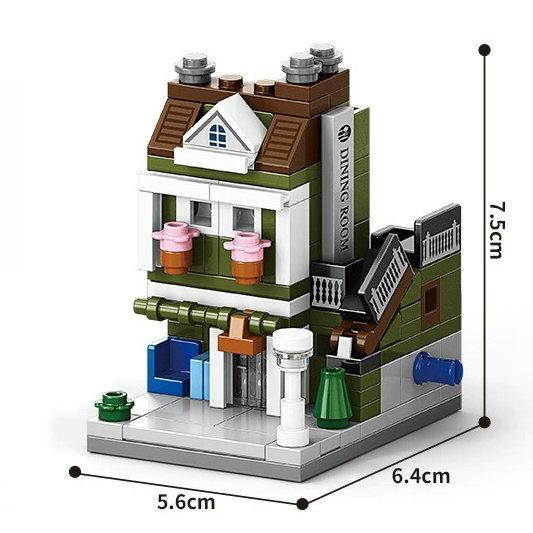 European City Series Street View European Architecture Shop Shopping Scene Puzzle Assembled Building Block Toys  Playsets Children's Gift Presents