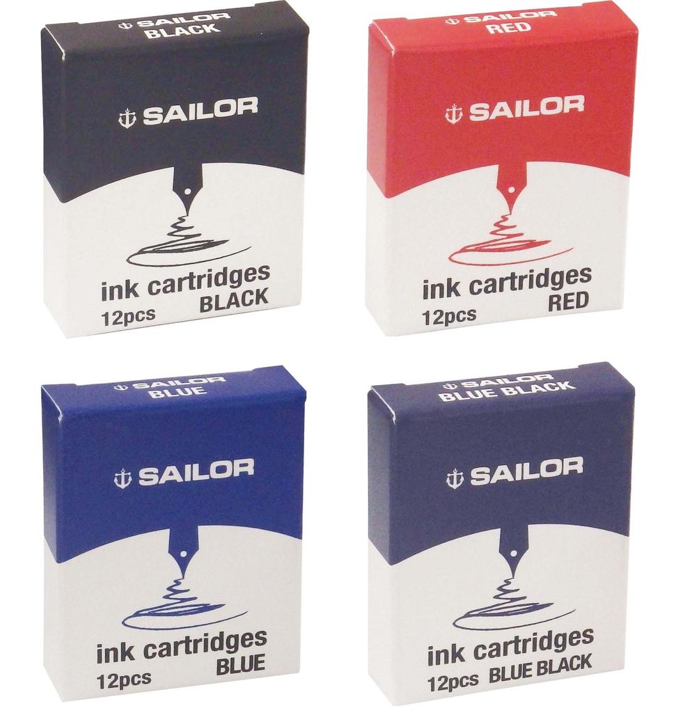 Sailor Fountain Pen Dye-Based Ink Cartridges, Black, 13-0404-120
