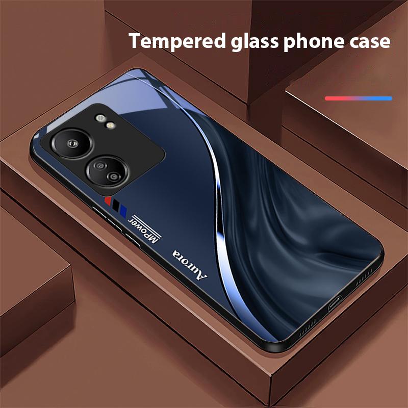 Vattenflödesmönster För Xiaomi Redmi 13C Note13 12 Pro Plus 5G Note 9 13T Pro POCO X6 F5 F6 Svart Härdat Glas Telefonskal