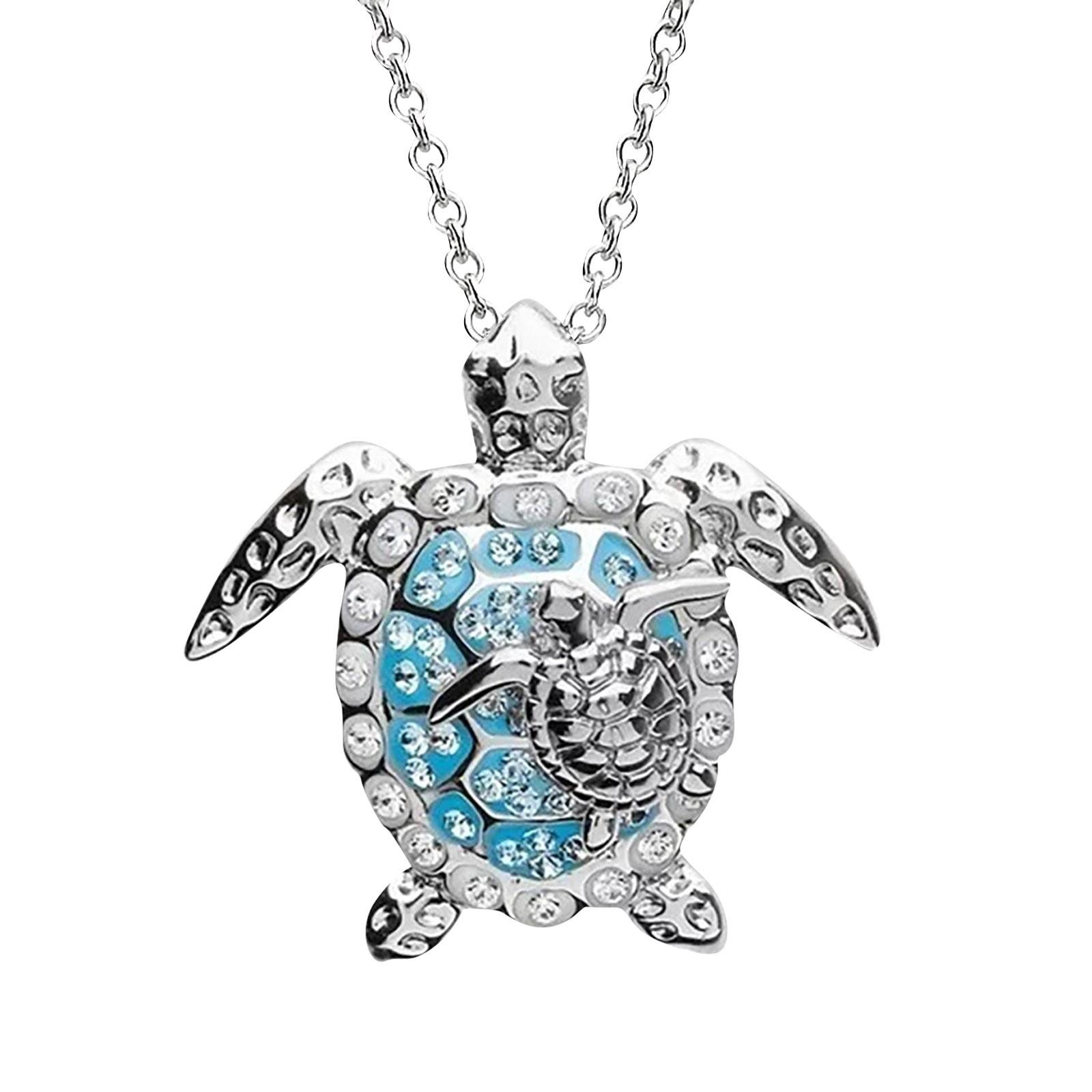 

Женское ожерелье, двухцветное ожерелье с черепахой и животным, ювелирное ожерелье, подарки на день матери One Size