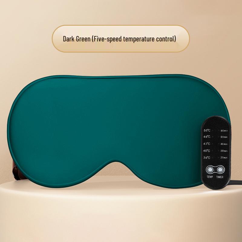 

USB Temp-Control Silk Eye Mask for Women: Light-Blocking & Heated Sleep Mask for Eye Protection темно-зелений колір