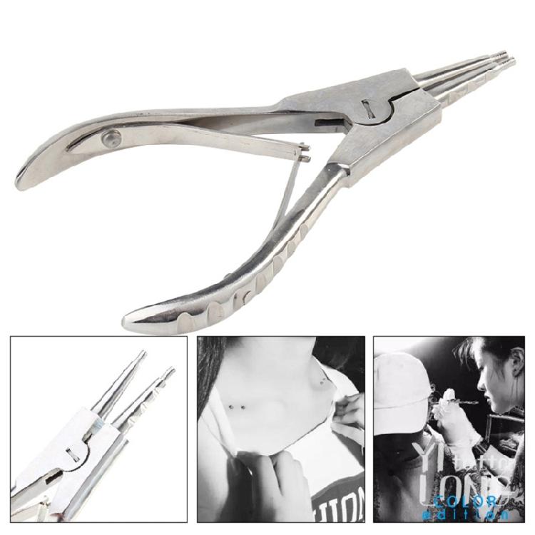 Stainless Steel Piercing Plier Jewelry Body Nose Ear Lip Rings Puncture Tool