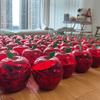 Gift for Her/Him 6pcs of Red Apple-Shaped Plastic Large-Capacity Candy Boxes,3.94In X 3.46In. Suitable for Weddings, Birthdays