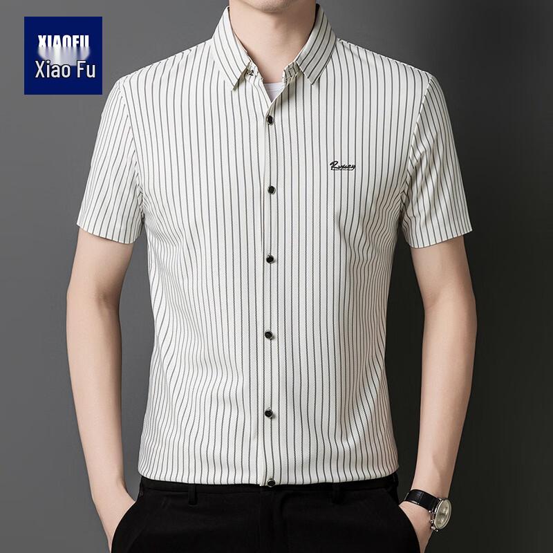 Мужская полосатая рубашка с коротким рукавом Xiaofu в стиле business casual 2XL