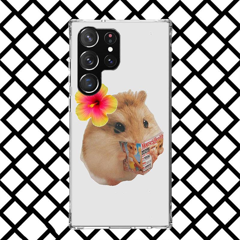Funny Sad Hamster Meme Phone Case for Samsung Galaxy S26 S25 Edge S24 S23 Ultra S22 Plus S21 FE S20 + Soft Cover Print Fundas Ga