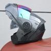 ORZ Open Face Helmet Men's and Women's Four Seasons Dual Mirror Electric Bicycle Full Helmet Tail Wing