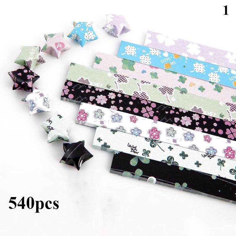 540-teiliges Origami-Set mit bunten Sternenstreifen, buntes Origami-Papier zum Selbermachen, Geschenkpapier, Haushaltsdekoration