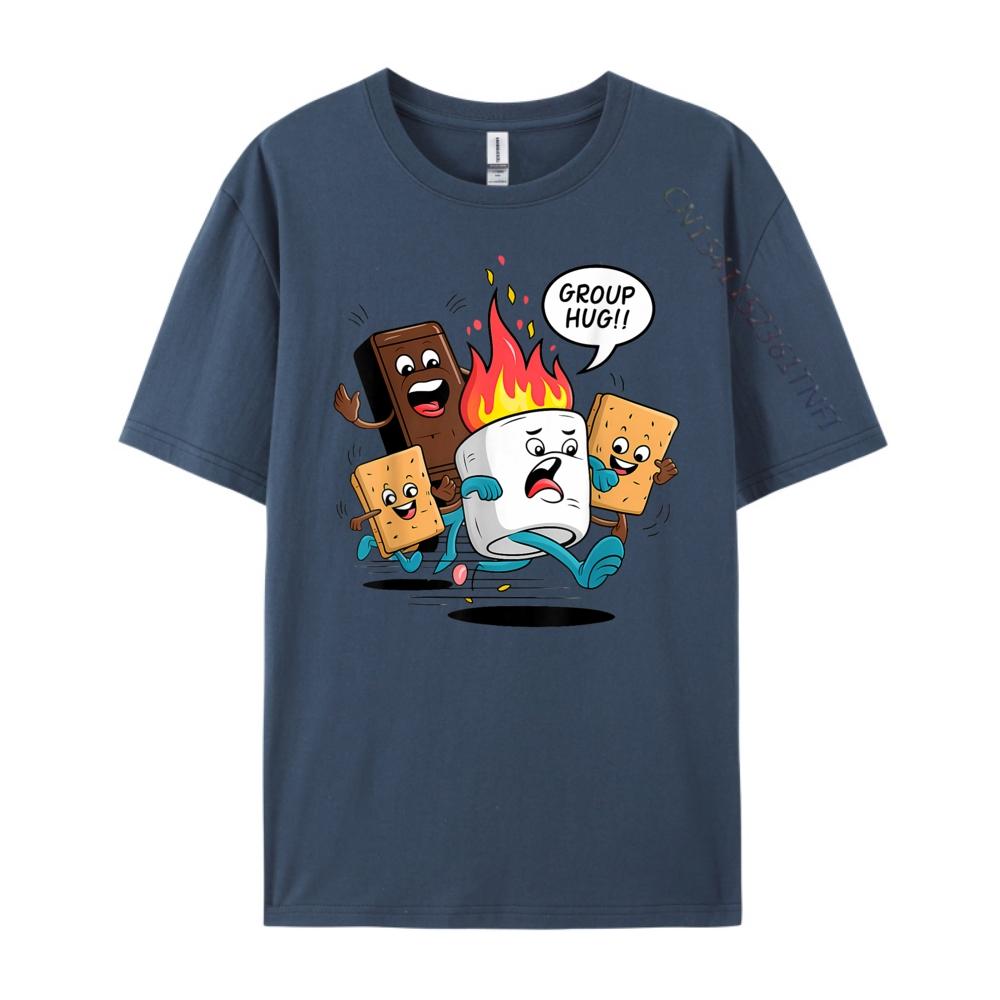 

Group Hug Smores Marshmallow Chocolate Boys Funny Camping Oversized T Shirt Men Autumn Free Shipping Clothes Easter Sunday 4XL